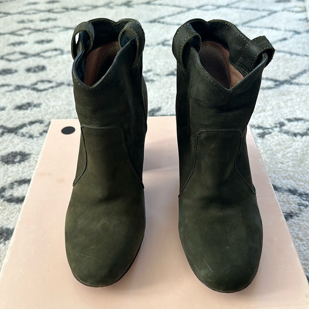 Laurence Decade Khaki Suede Pete Bootie